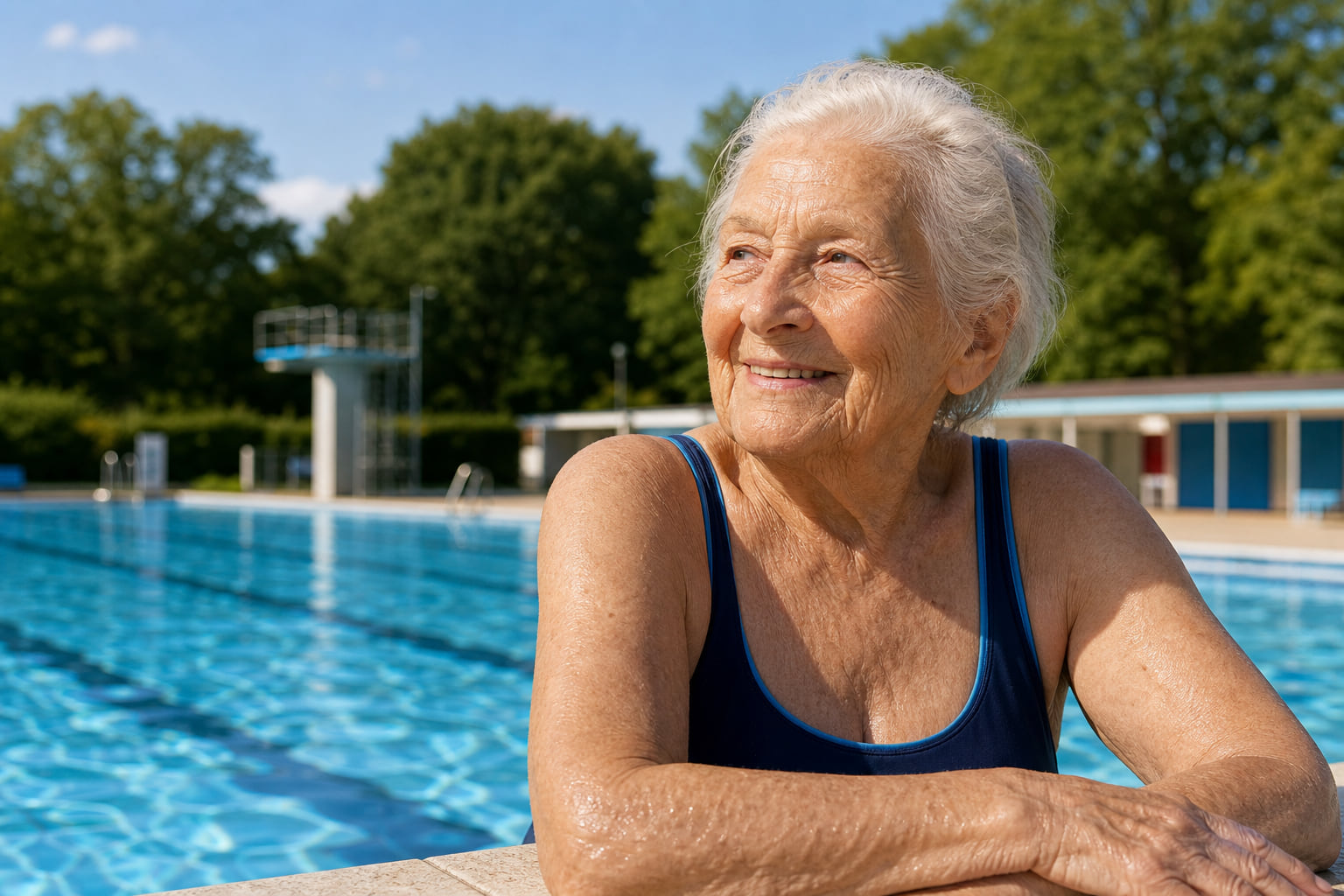 91-Jährige schwimmt seit 87 Jahren im selben Freibad – diese Geschichte macht sprachlos!