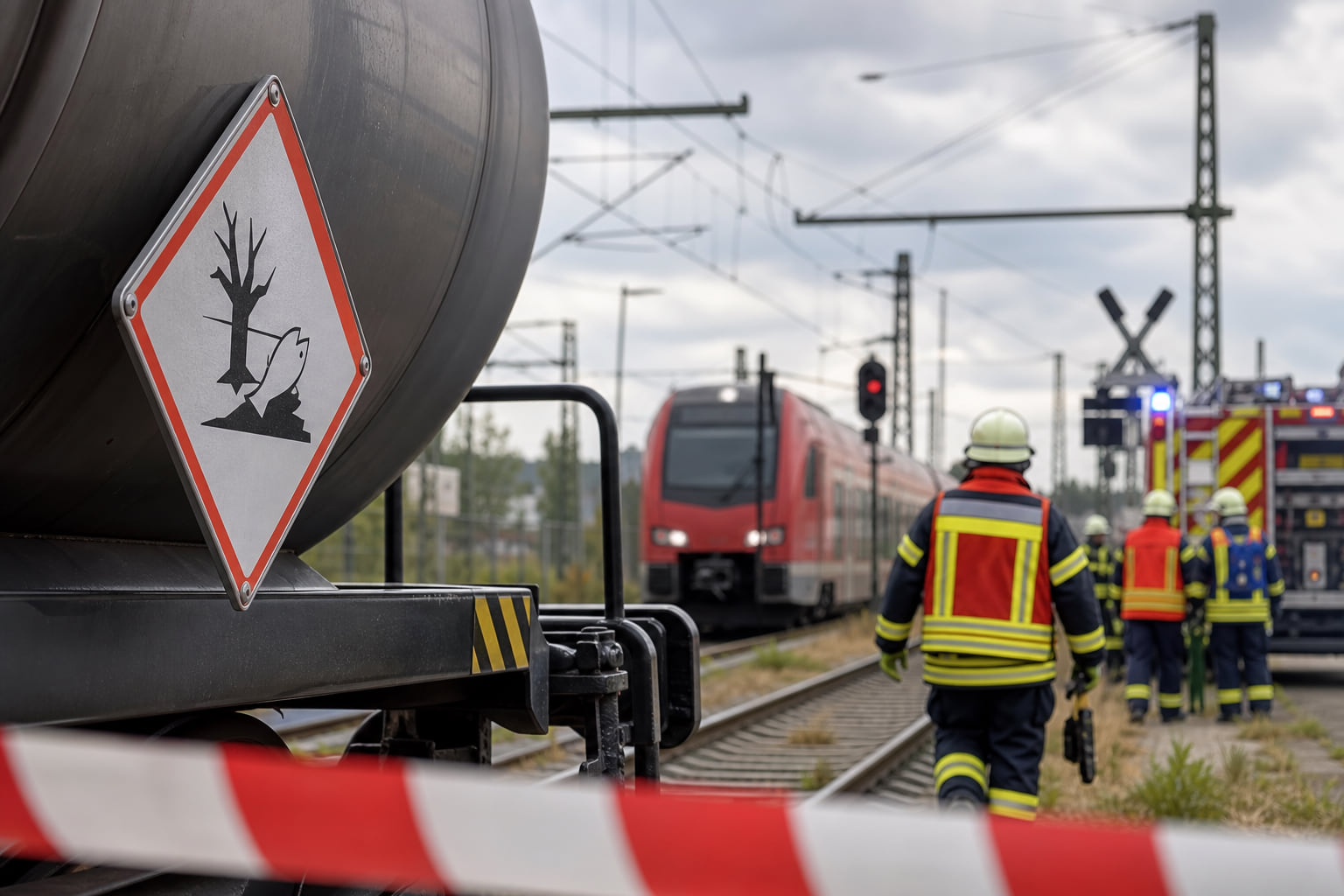 Gefahrgut-Alarm bei Gießen: Bahn-Strecke zwischen Kassel und Frankfurt gesperrt