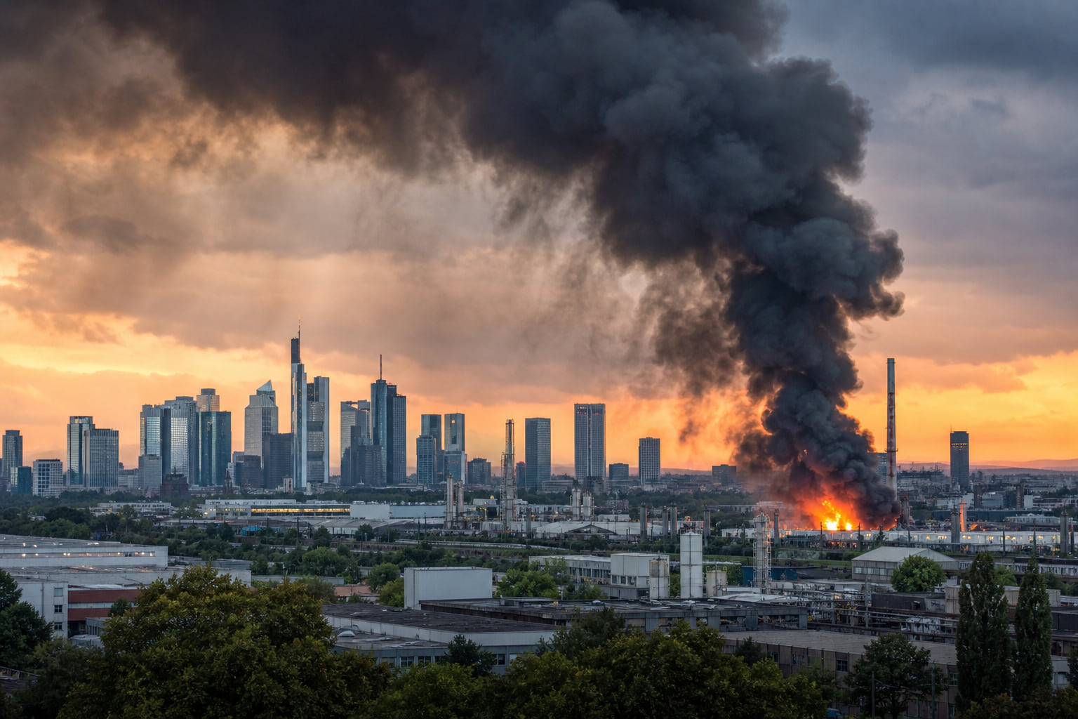 Brandgeruch über Frankfurt: Feuer im Industriepark Fechenheim
