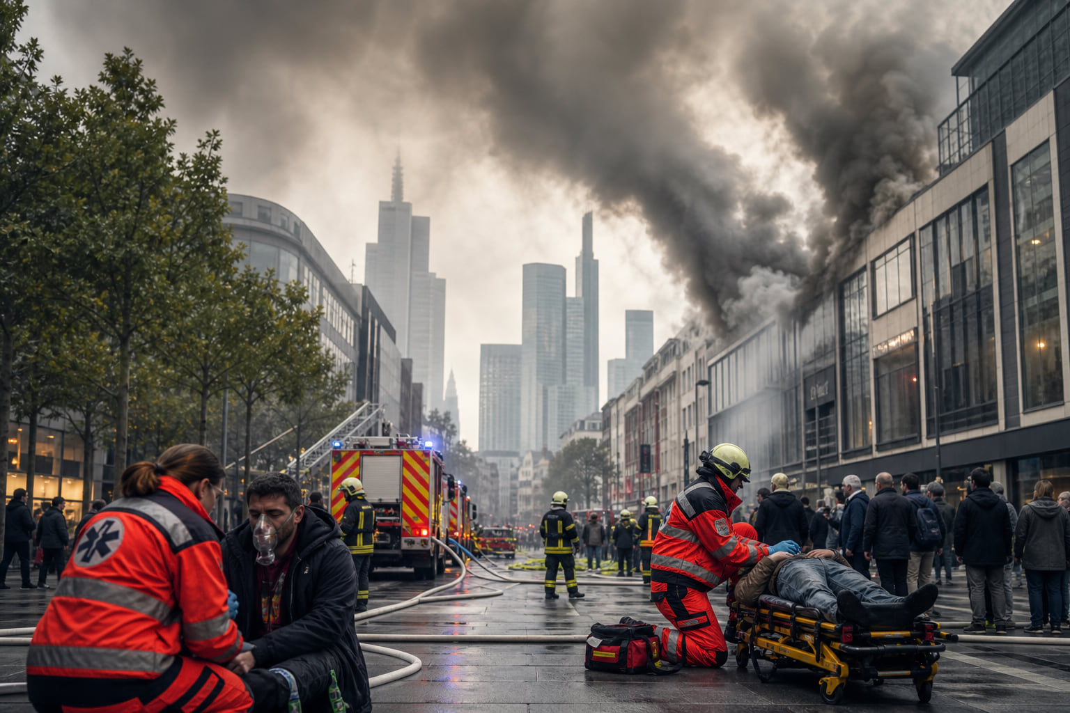 Brand in Frankfurt: Dichter Rauch über der Zeil – mehrere Verletzte