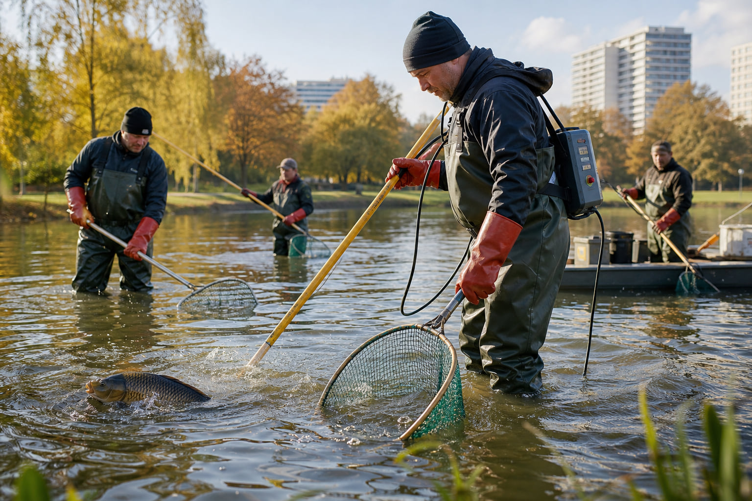 Fische unter Strom im Ostparkweiher – das steckt dahinter!