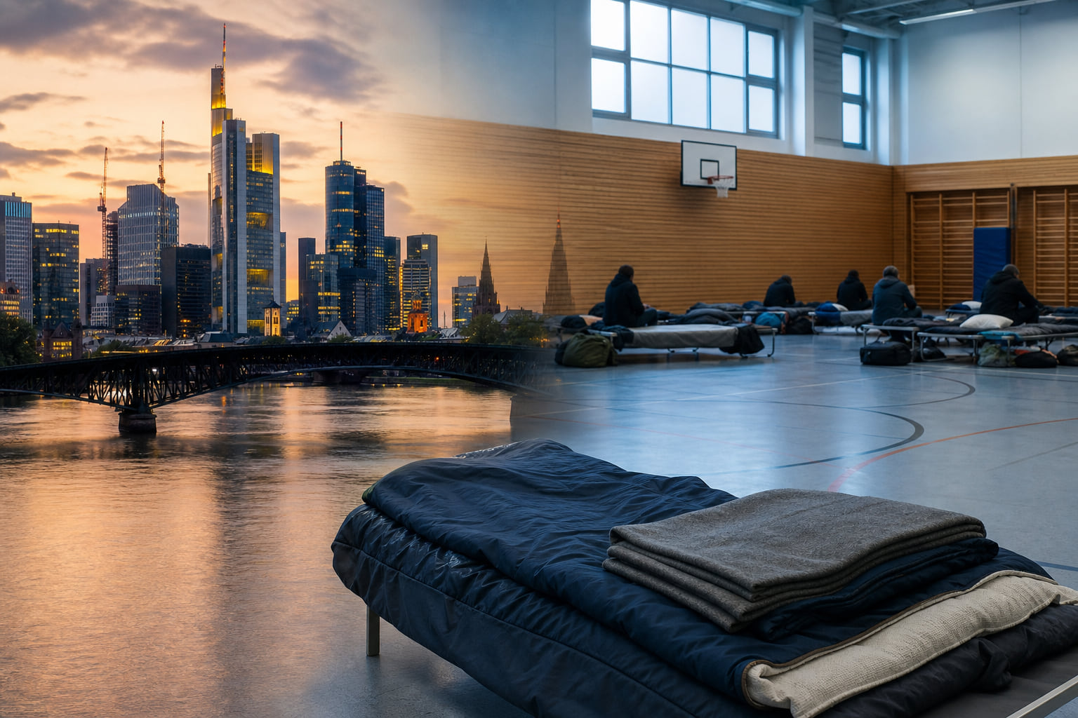 Frankfurt sucht Notlösung für Obdachlose – Jetzt kommen Schulturnhallen ins Spiel