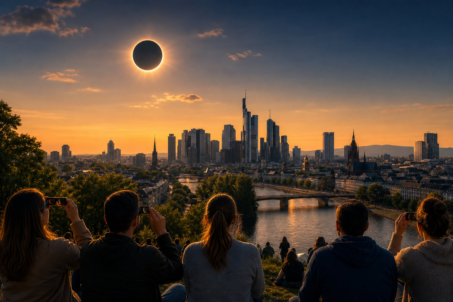 Sonnenfinsternis über Frankfurt: Die schönsten Plätze zum Zuschauen