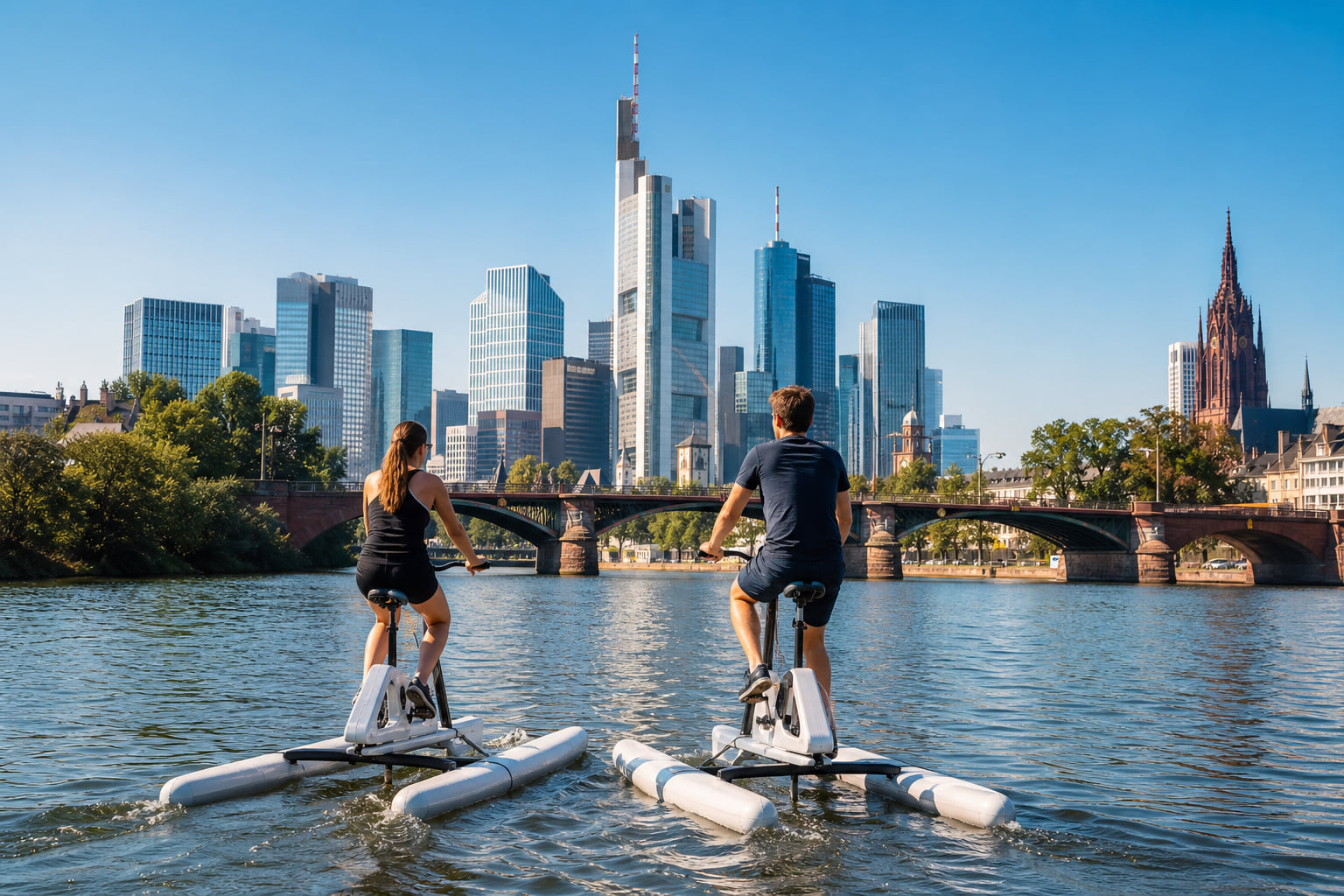 Waterbikes auf dem Main: Frankfurt mal anders erleben!