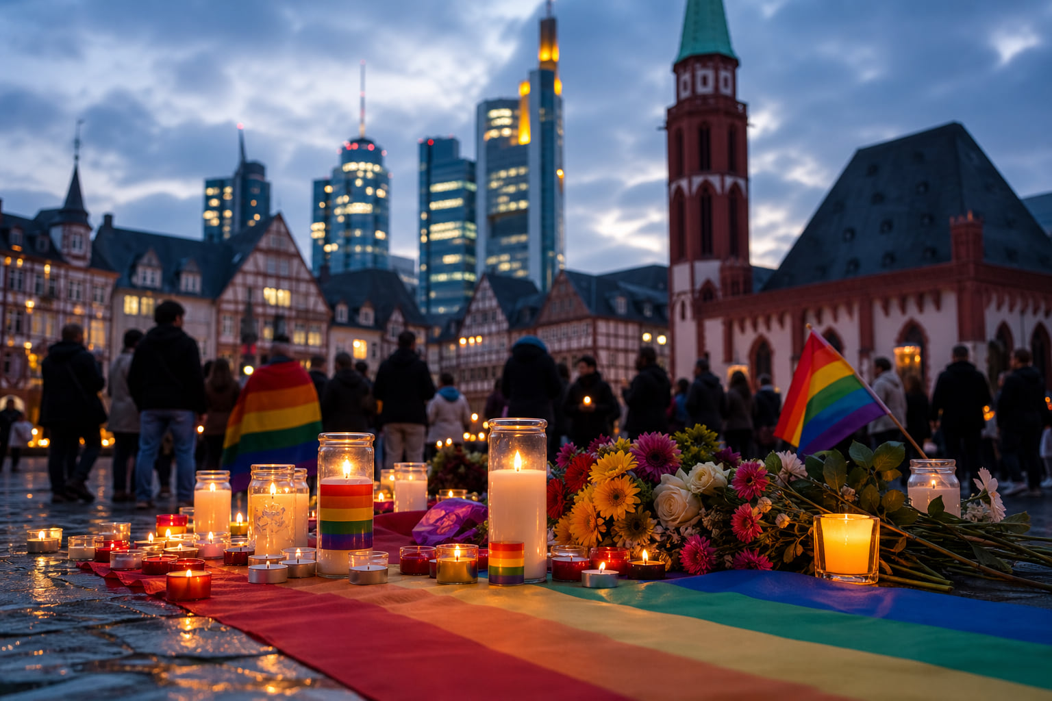 Frankfurt zeigt Solidarität nach CSD-Anschlag in Berlin – Mahnwachen auf Paulsplatz und Römerberg