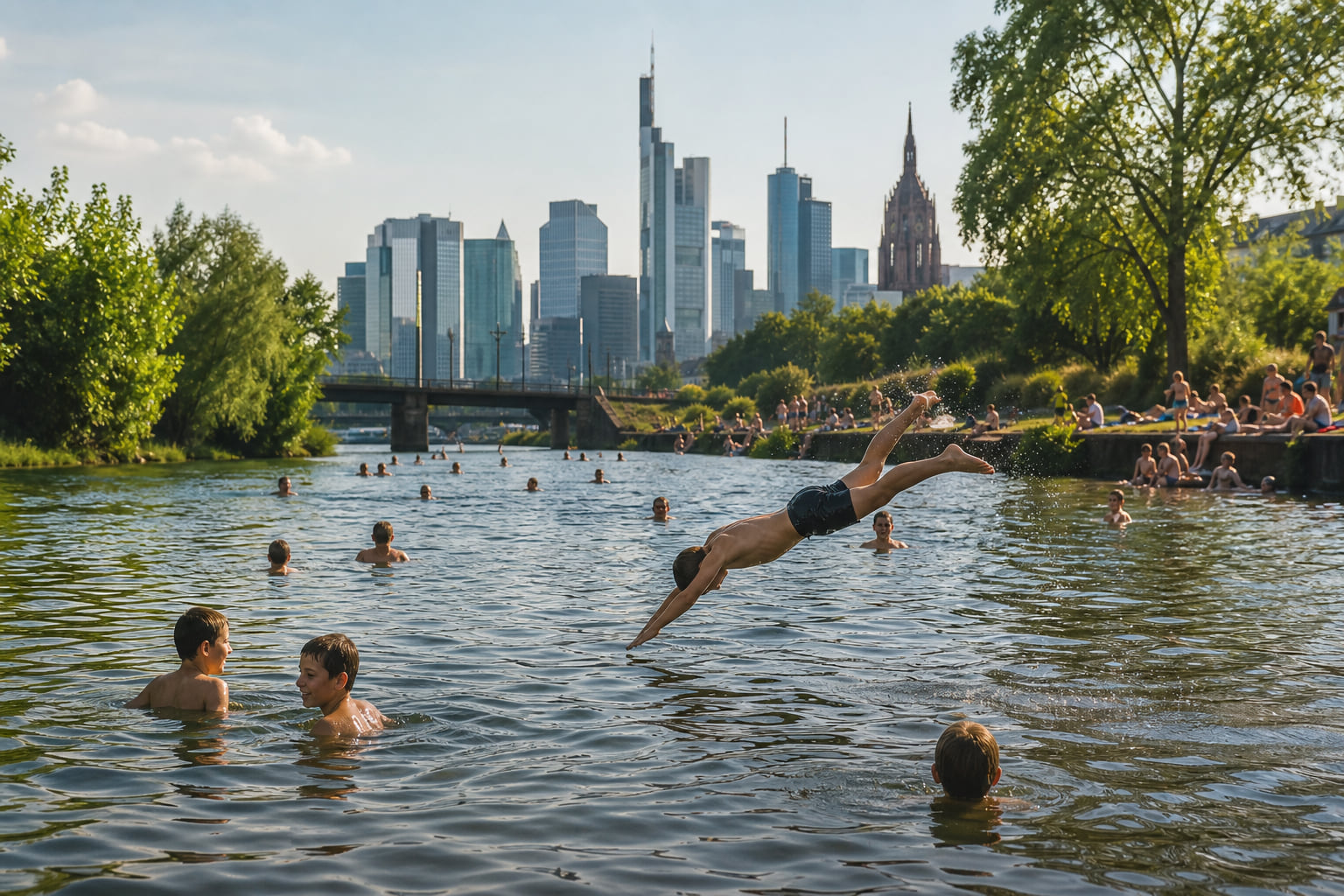 Als die Nidda noch das Freibad der Frankfurter war