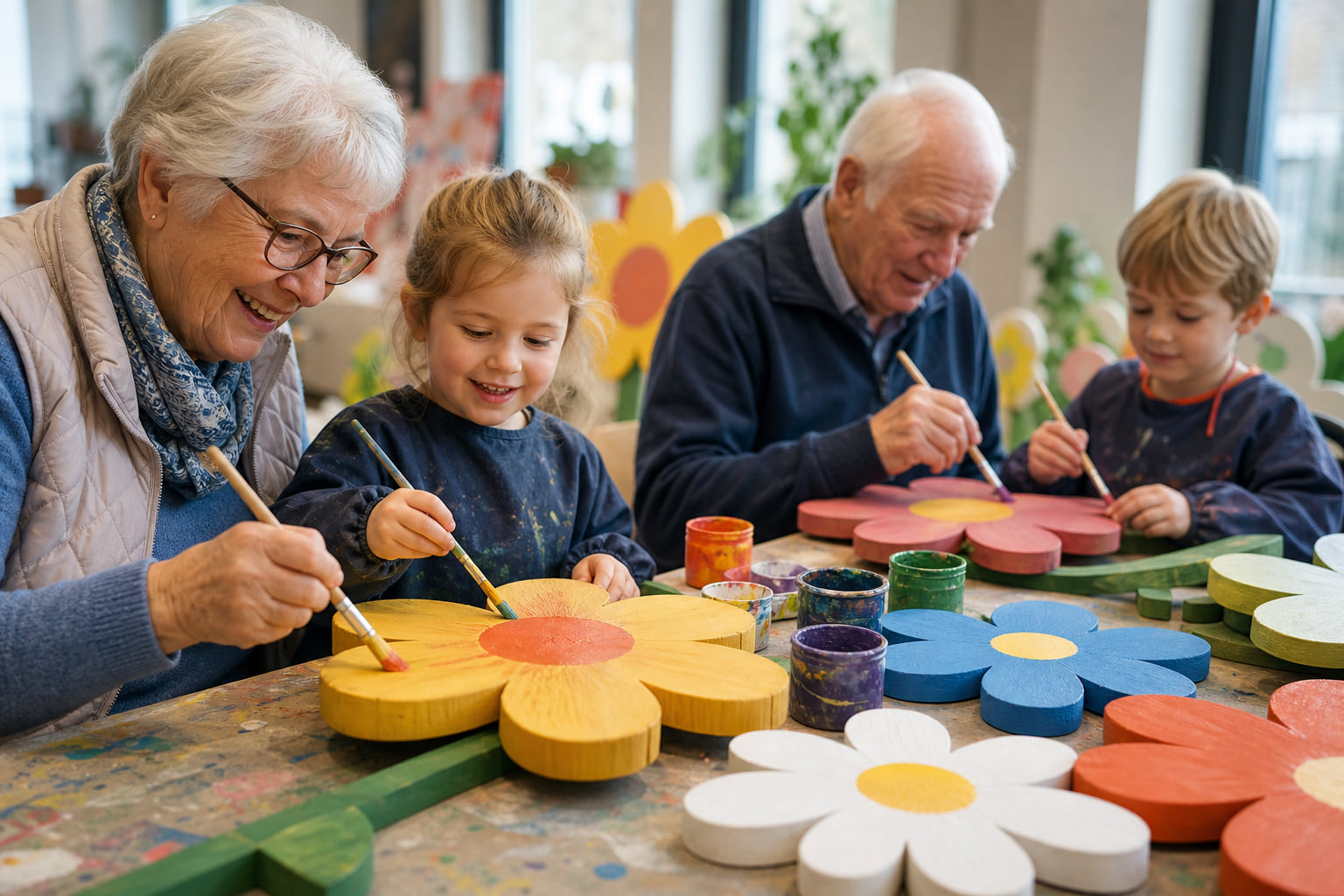 Echzell macht sich bereit: Senioren und Kita-Kids bemalen Holzblumen für die Landesgartenschau 2027