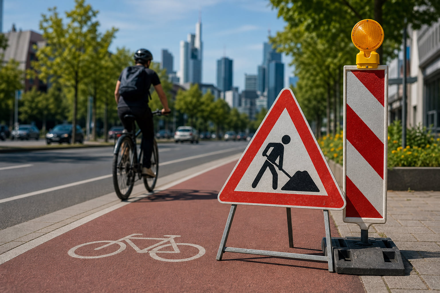 Mehr Sicherheit für Radfahrer: Fahrradweg an der Mainzer Landstraße in Griesheim wird instandgesetzt