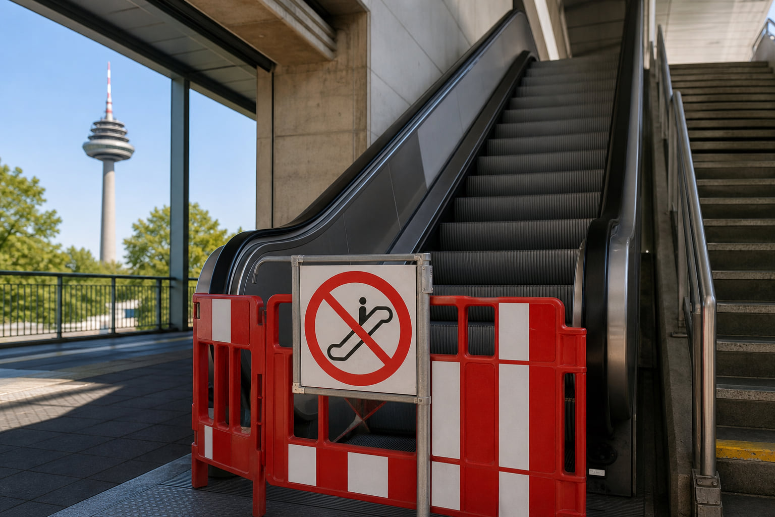 Ärger an der Galluswarte: Rolltreppe fällt bis Ende September aus!
