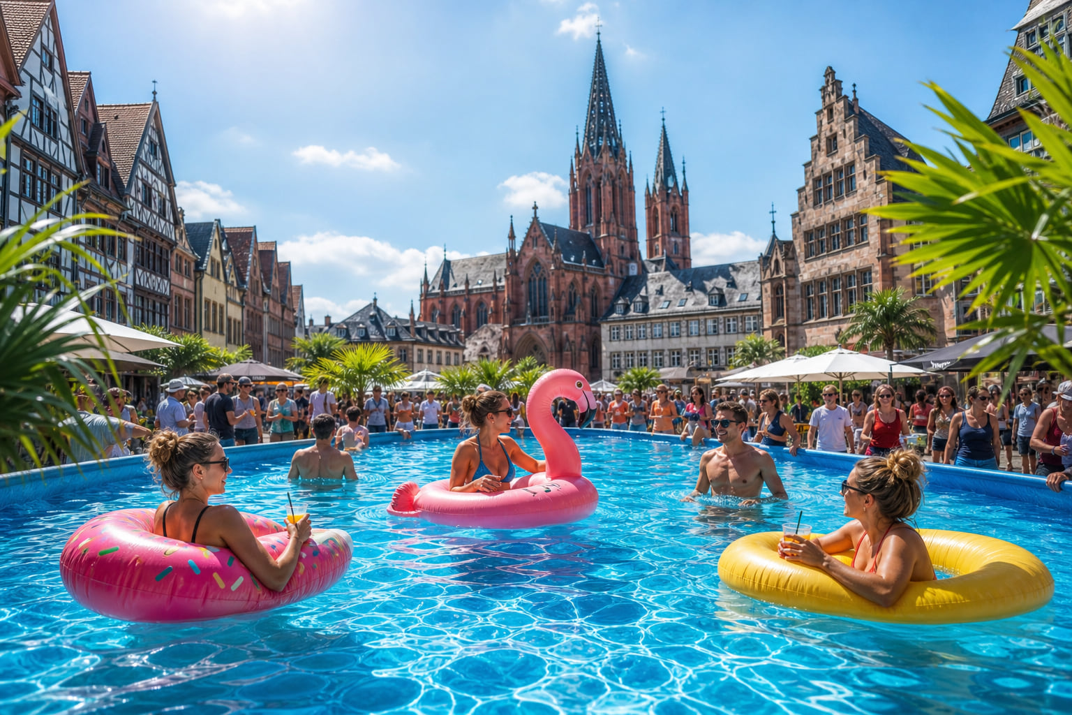 XXL-Poolparty mitten in der Altstadt: Schotten macht Sommerfest!