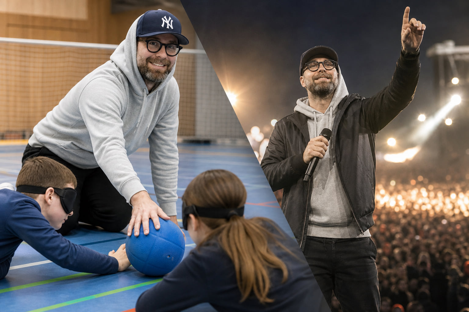 Mark Forster rockt die Friedberger Seewiese – und spielt vorher Goalball mit blinden Schülern