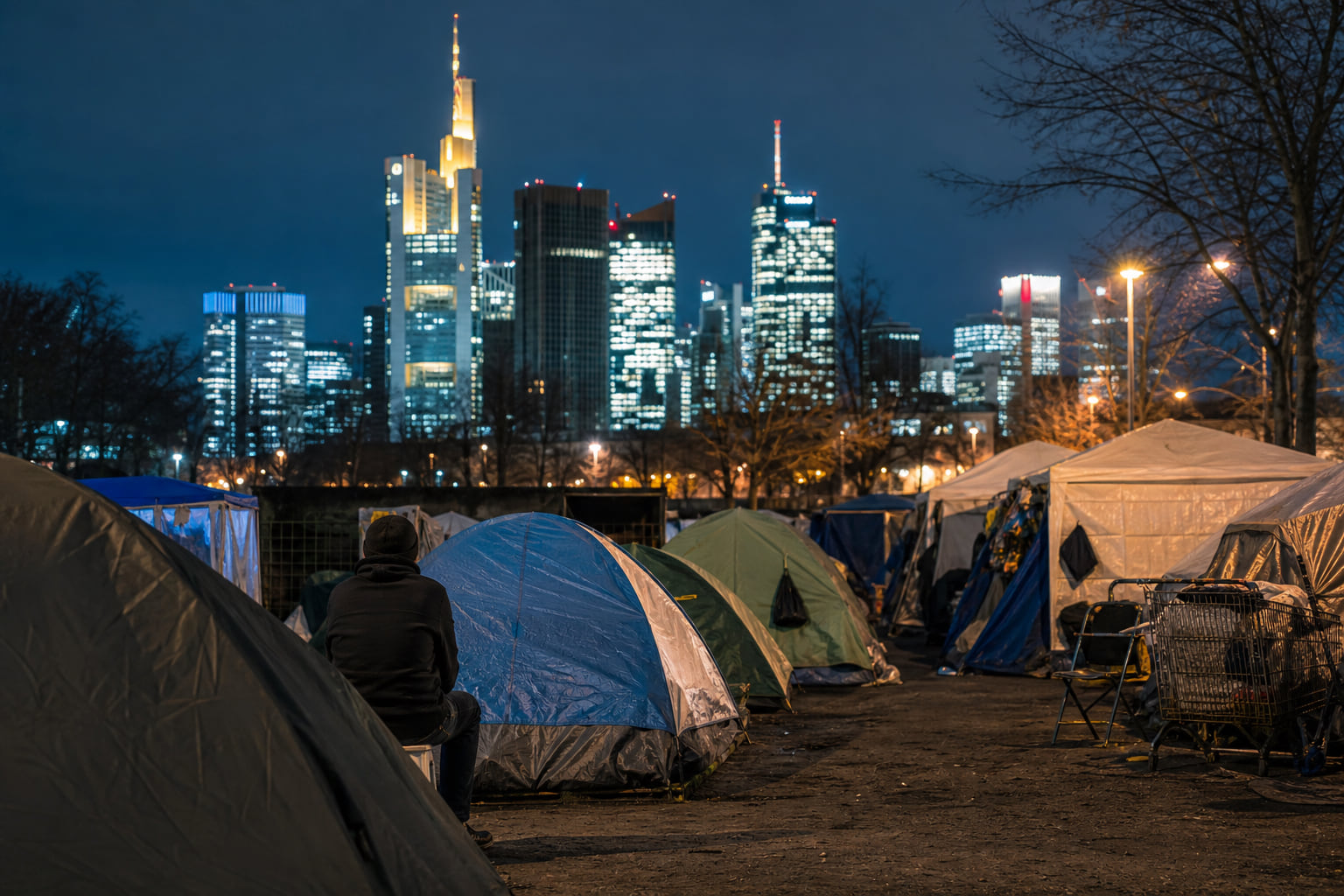 Frankfurter Zeltstadt: Mehr als 100 Obdachlose ohne festes Dach über dem Kopf