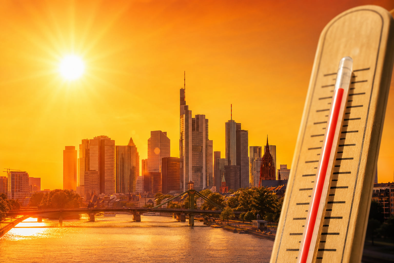 Rhein-Main glüht: Bis zu 36 Grad am Montag – DWD gibt wichtige Warnung