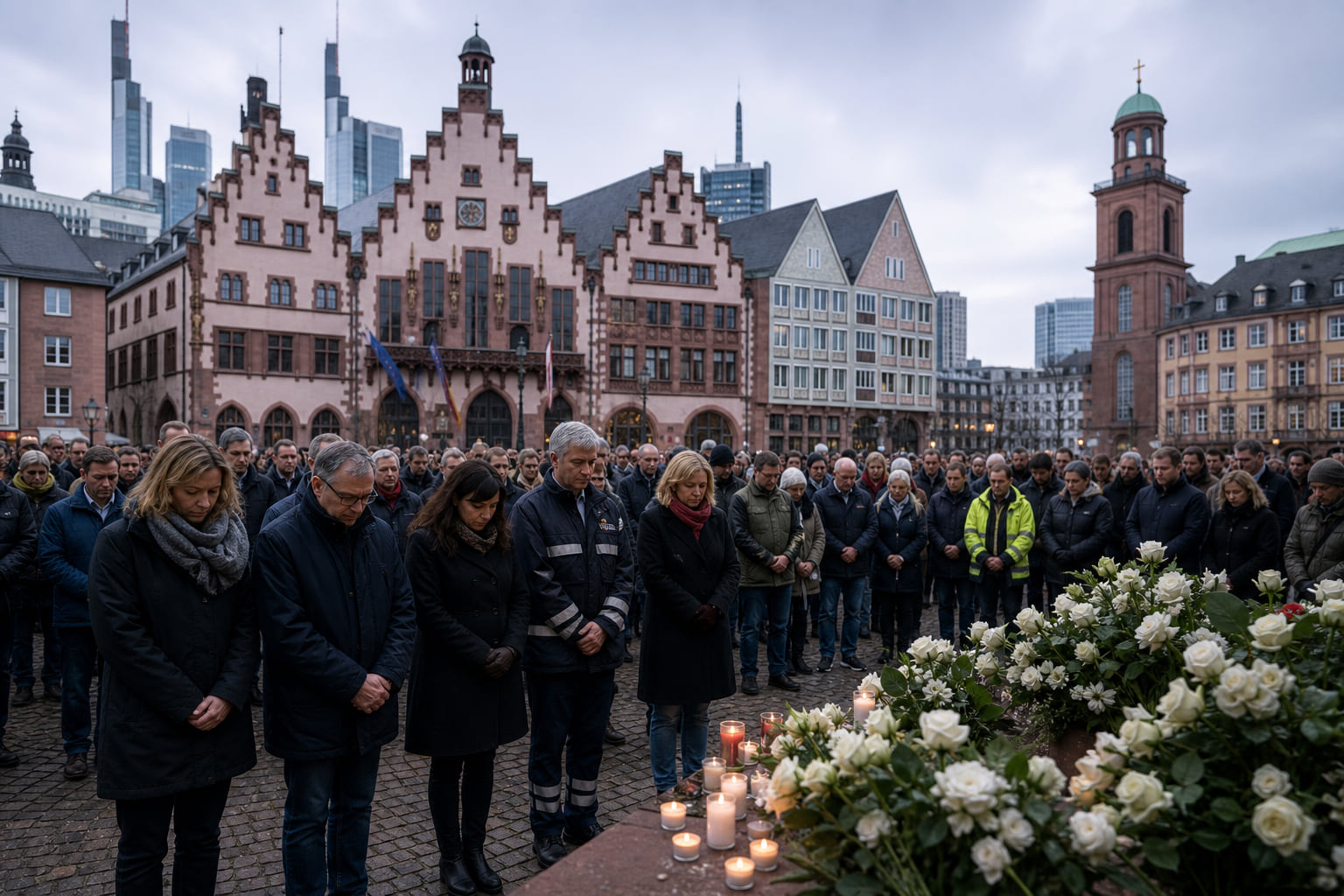 Frankfurt trauert: Schweigeminute auf dem Römerberg für die Opfer von Stade