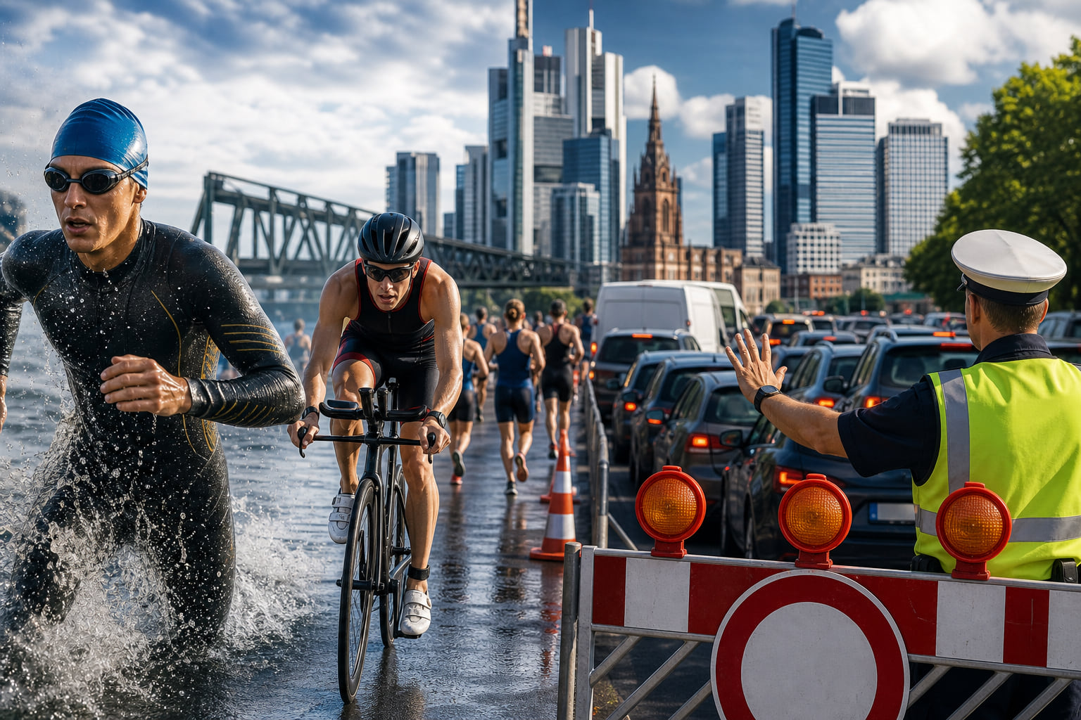 Frankfurt City Triathlon 2026: Sperrungen, Stau & der Tipp der Polizei