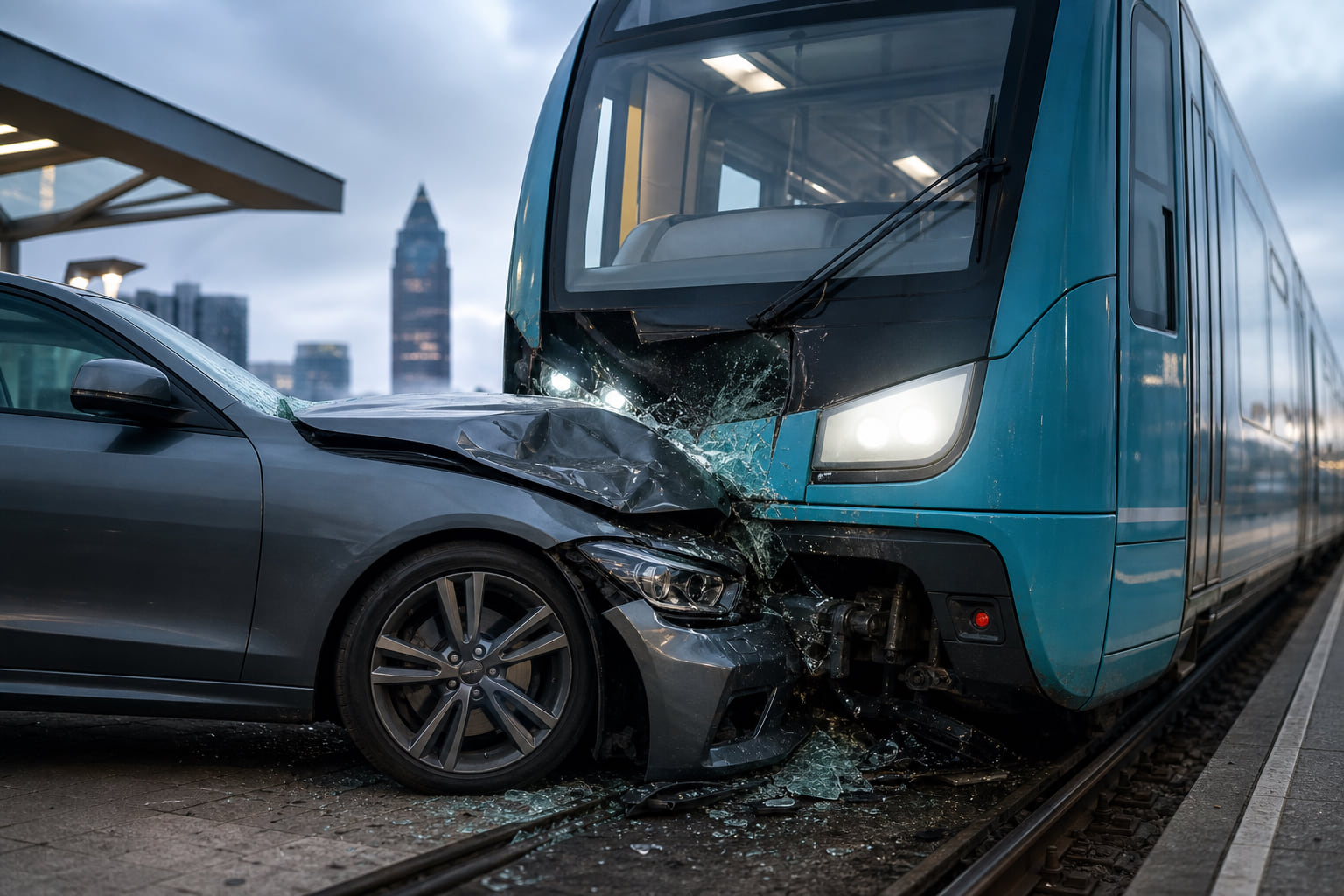 Unfall am Dornbusch: Pkw kracht in U-Bahn – Feuerwehr evakuiert Fahrgäste