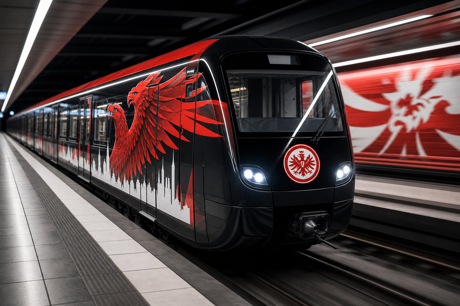 Der Adler fliegt über die Gleise: Eintracht Frankfurt hat jetzt eine eigene U-Bahn!