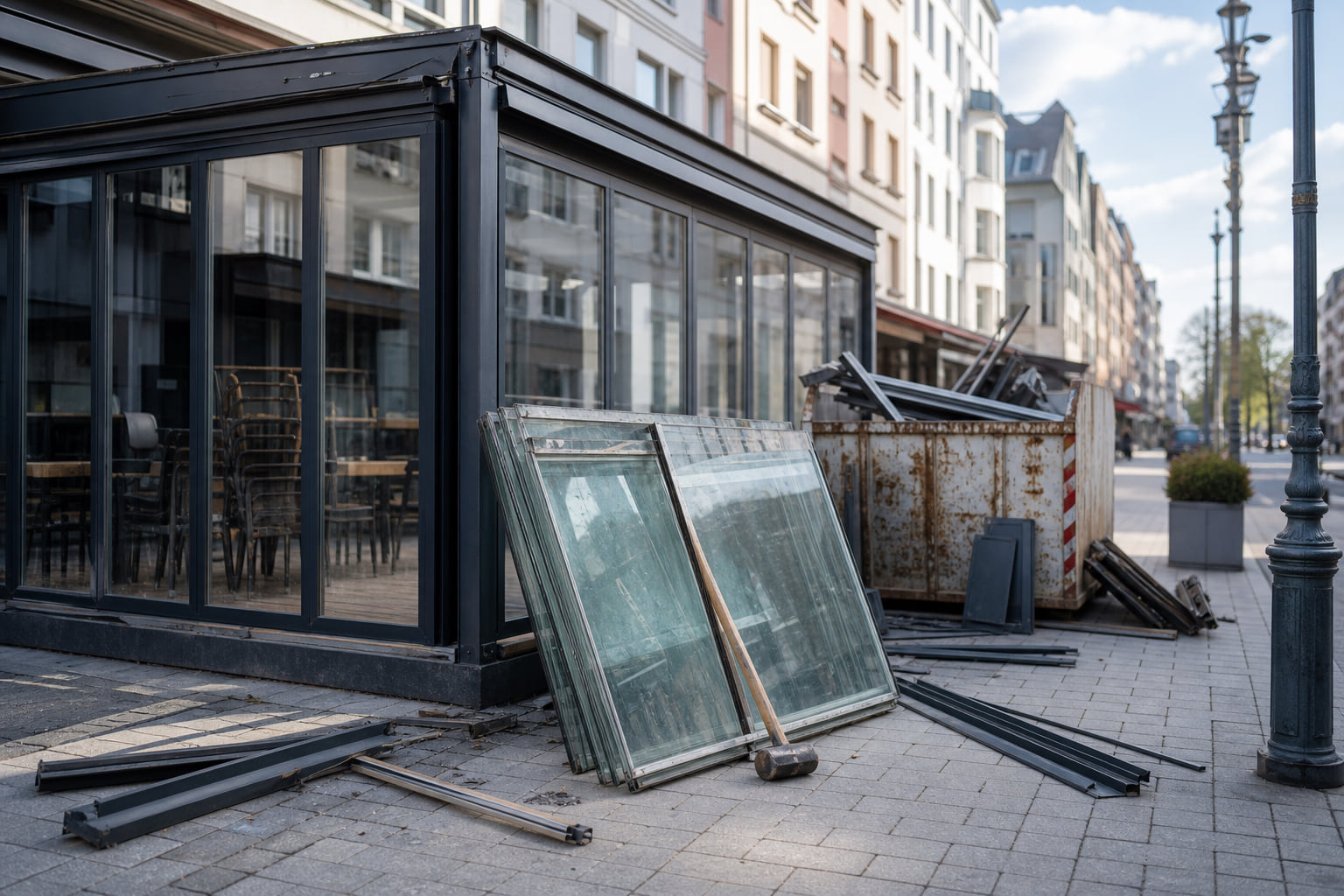 Mainzer Landstraße: Gastronomen sollen Wintergärten abreißen – „12 Plätze übrig