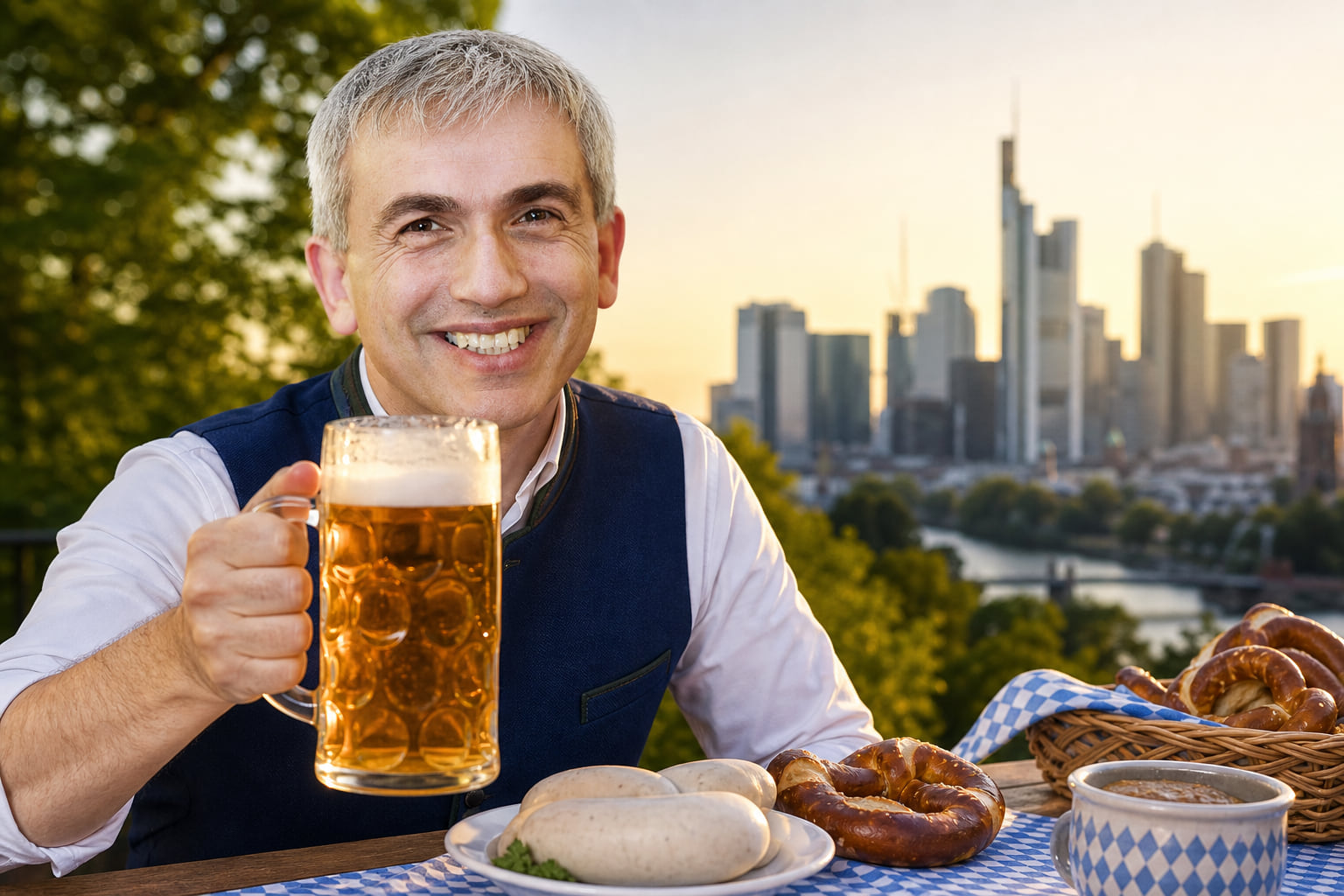 Weißwurstparty auf dem Lohrberg: Bayern trifft Frankfurter Skyline!