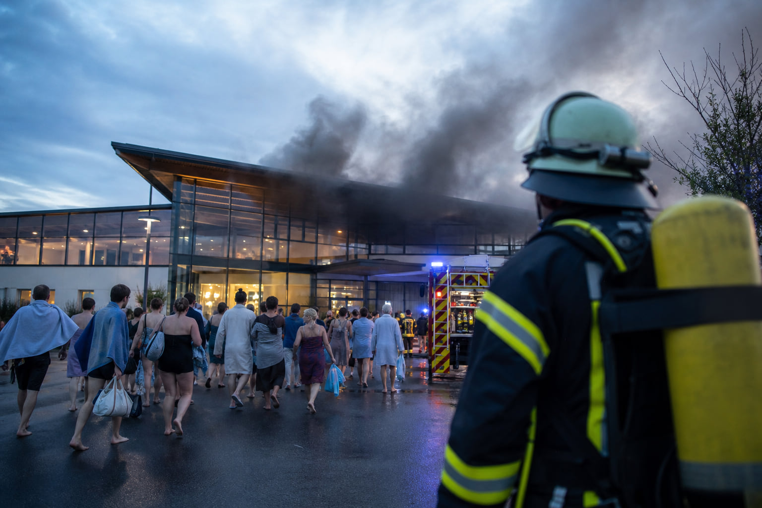 Brand in der Taunus Therme: 382 Badegäste evakuiert!