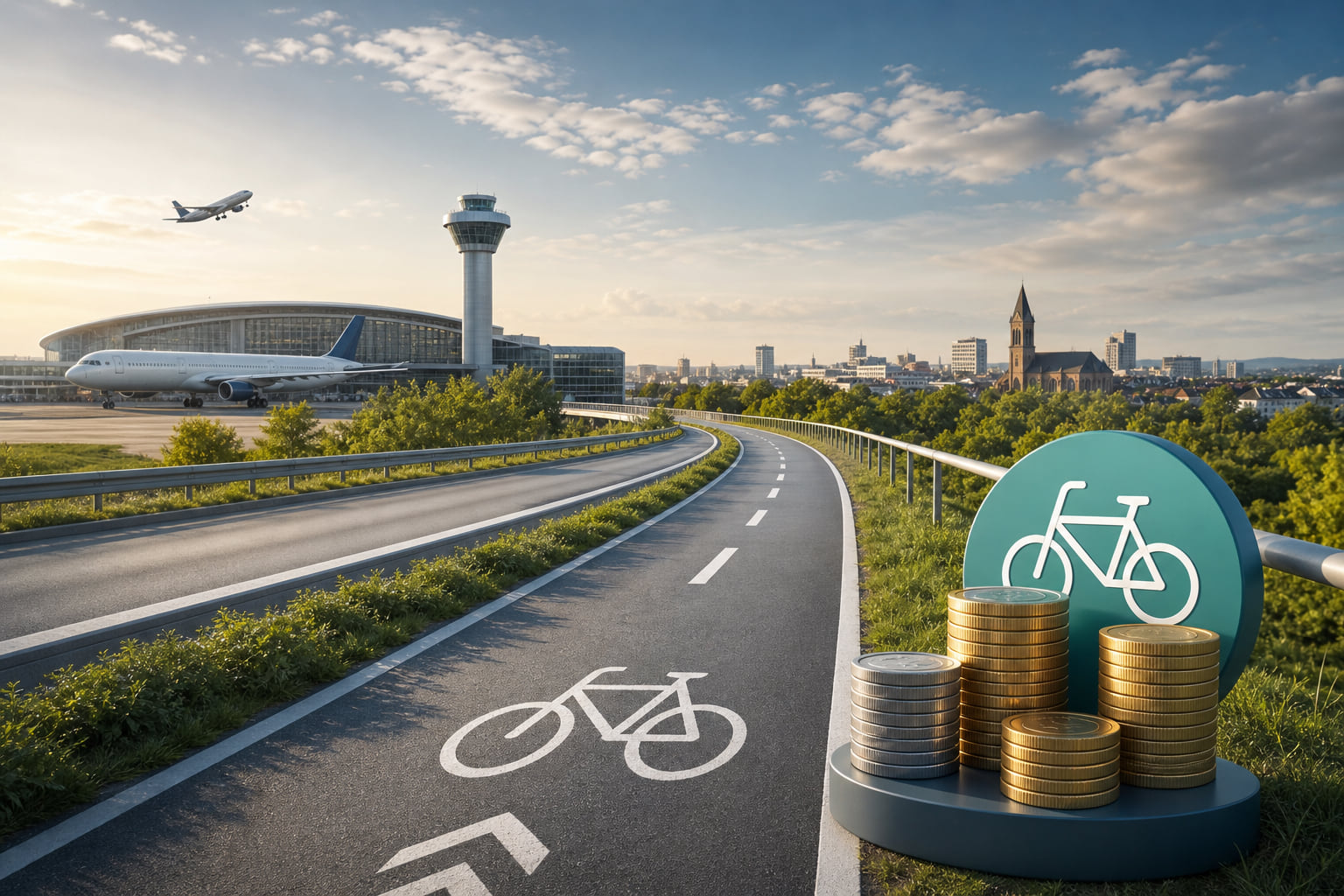 Radschnellwege zum Flughafen und nach Hanau: Fast 2,3 Millionen Euro für die Region!