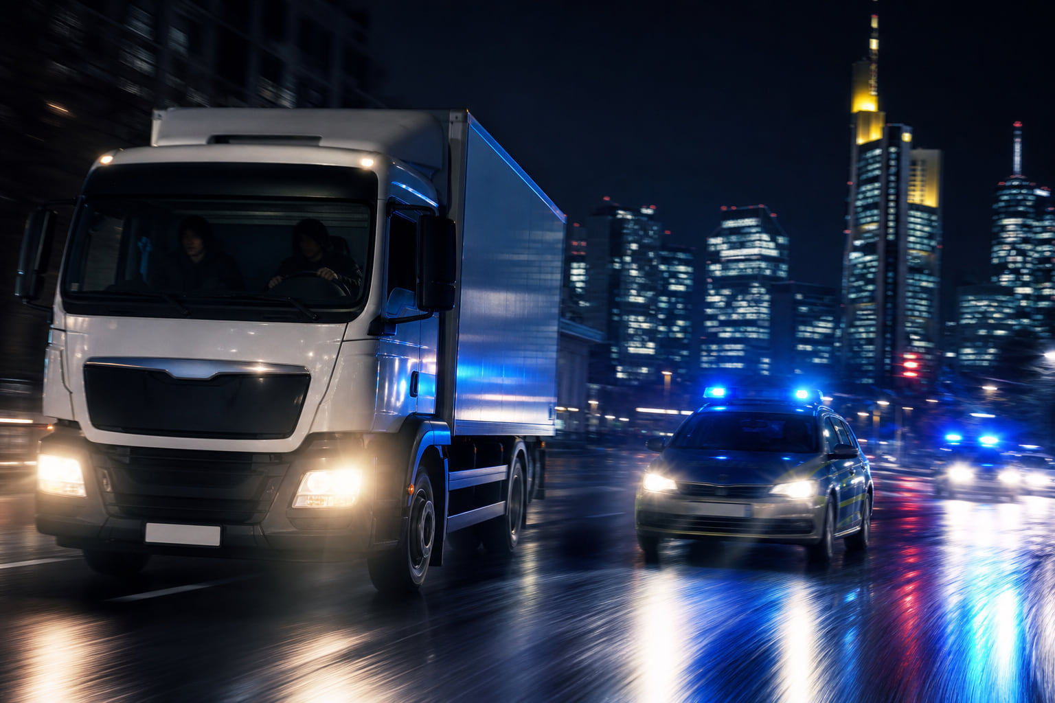Update: Teenager stehlen Lkw und liefern sich Verfolgungsjagd mit der Frankfurter Polizei