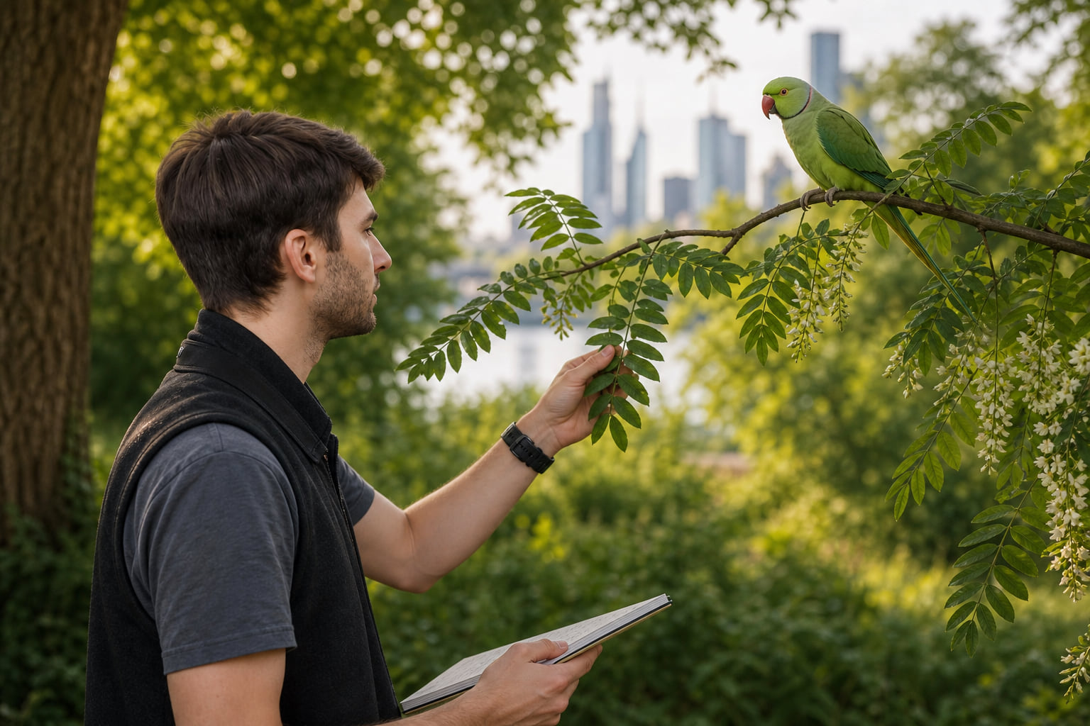 Invasive Arten in Frankfurt: Ökologe warnt vor Halsbandsittich und Robinie