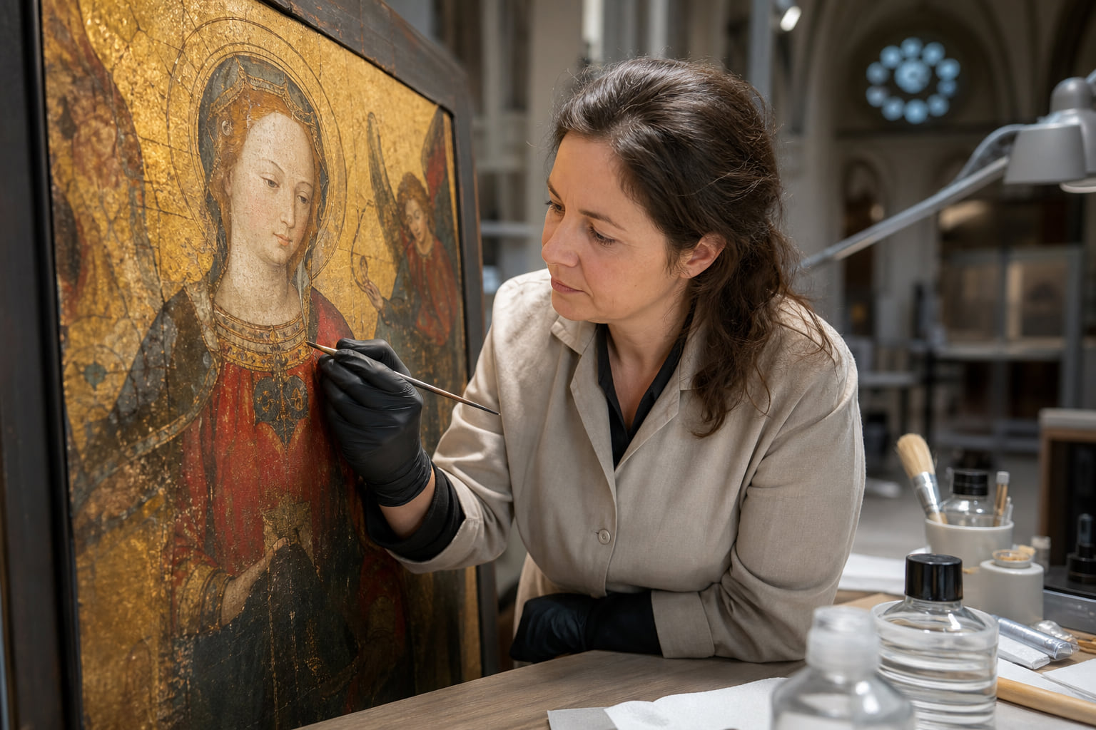 Zeitreise im Frankfurter Dommuseum: Mittelalter-Gemälde wird restauriert