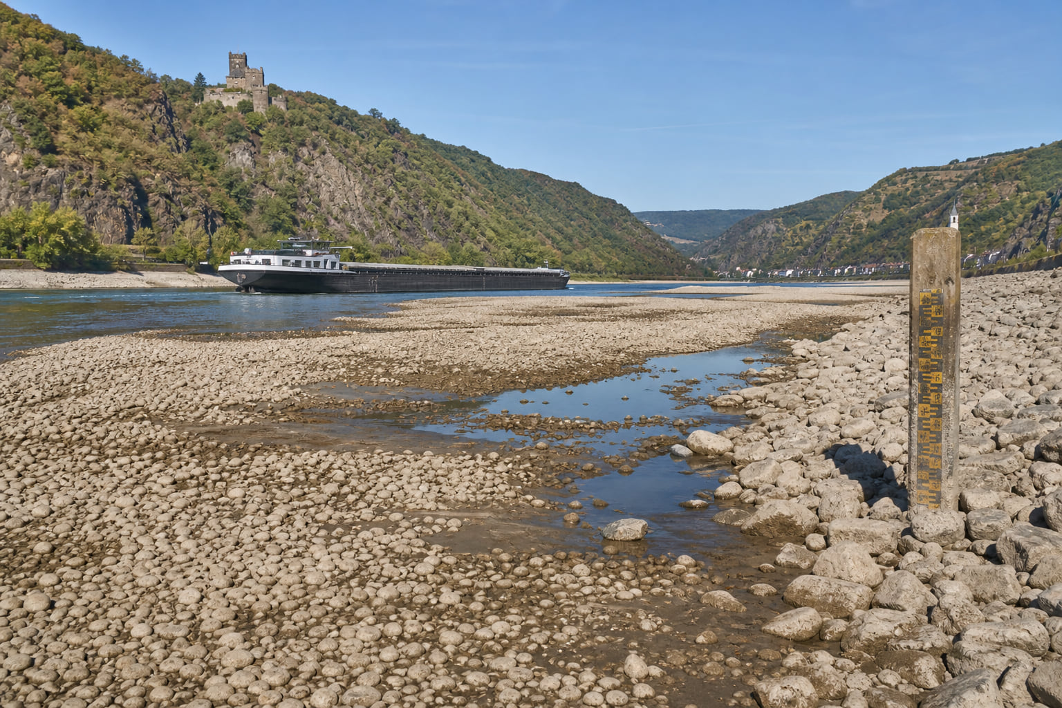 Rhein-Pegel auf Rekordtief: 24 Zentimeter bei Kaub – schlimmer geht's noch!