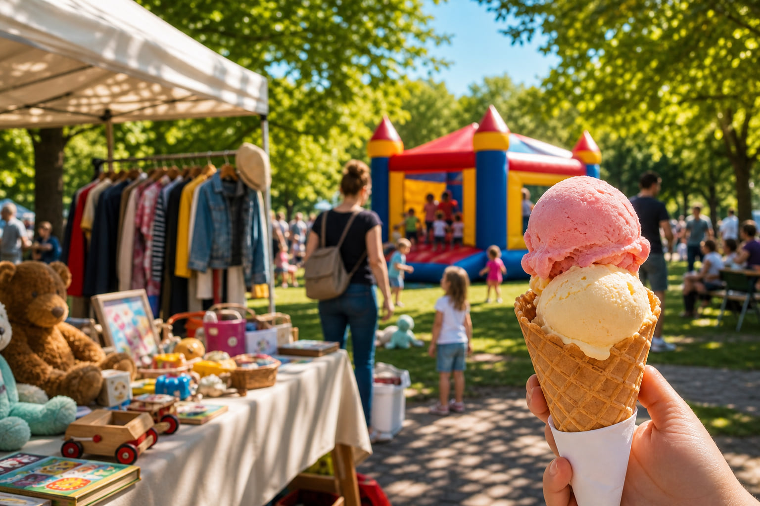 Spiele im Park in Kriftel: Flohmarkt, Hüpfburg und Eis für einen Euro – der Sommer-Spaß startet durch!