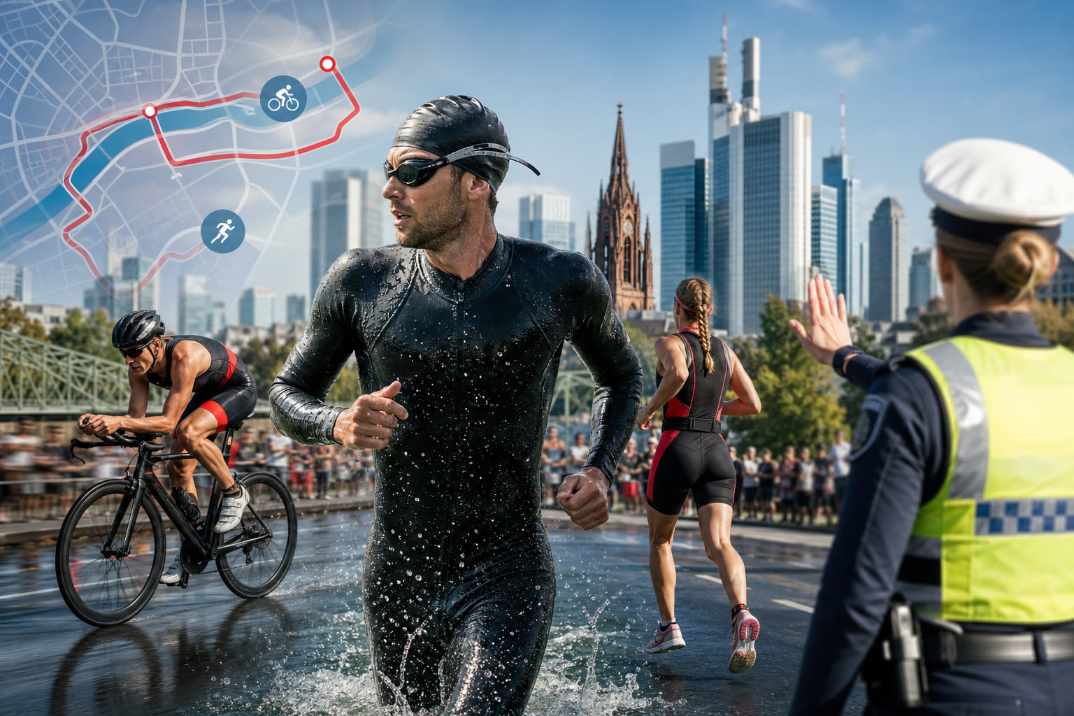 Frankfurt City Triathlon 2026: Alle neuen Infos – Strecke, Sperrungen & Polizei-Tipp