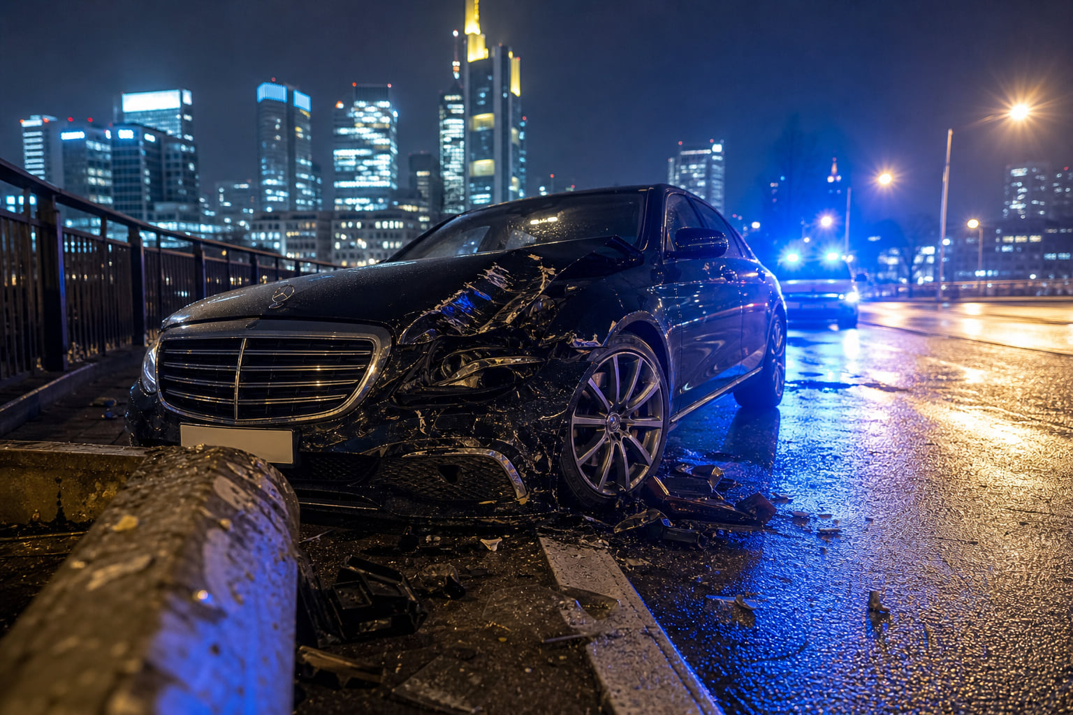 Fechenheim: 20-Jähriger crasht Mercedes unter Kokaineinfluss – Schaden im fünfstelligen Bereich
