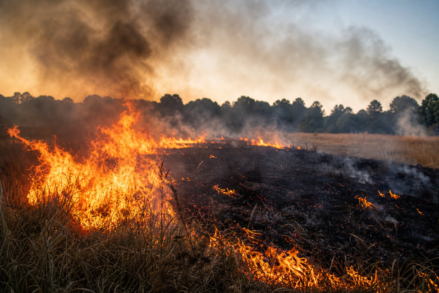 Seulberger Feld in Flammen: 2500 Quadratmeter abgebrannt – Polizei ermittelt