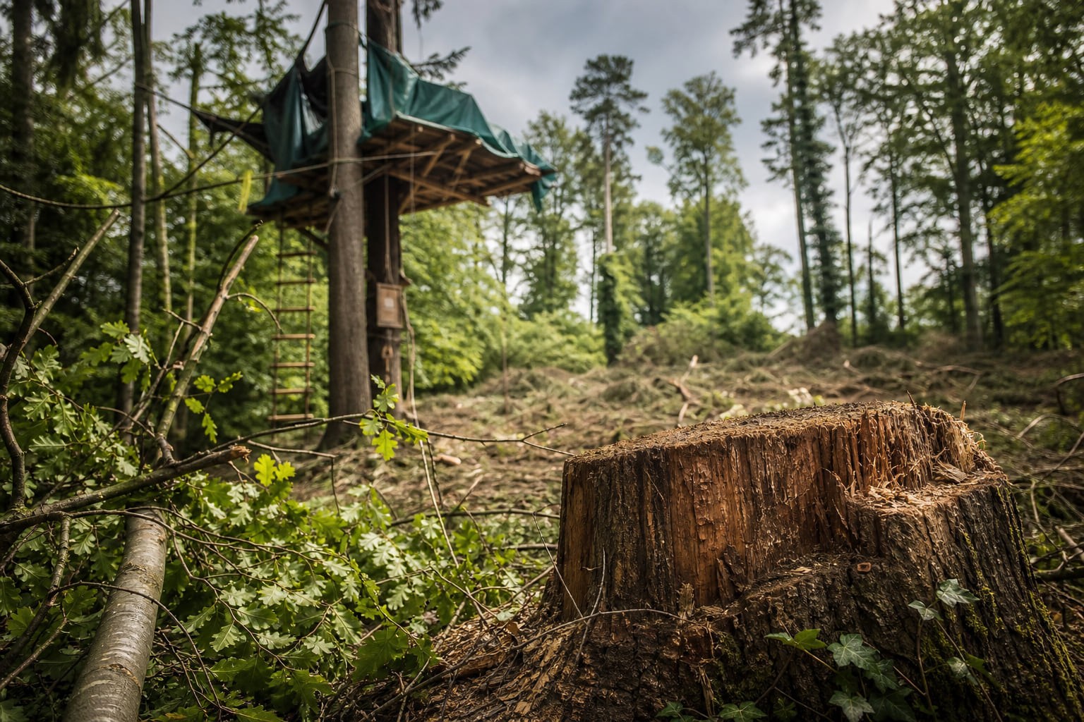Zweite Waldbesetzung im Langener Bannwald geräumt – Aktivisten kämpfen weiter