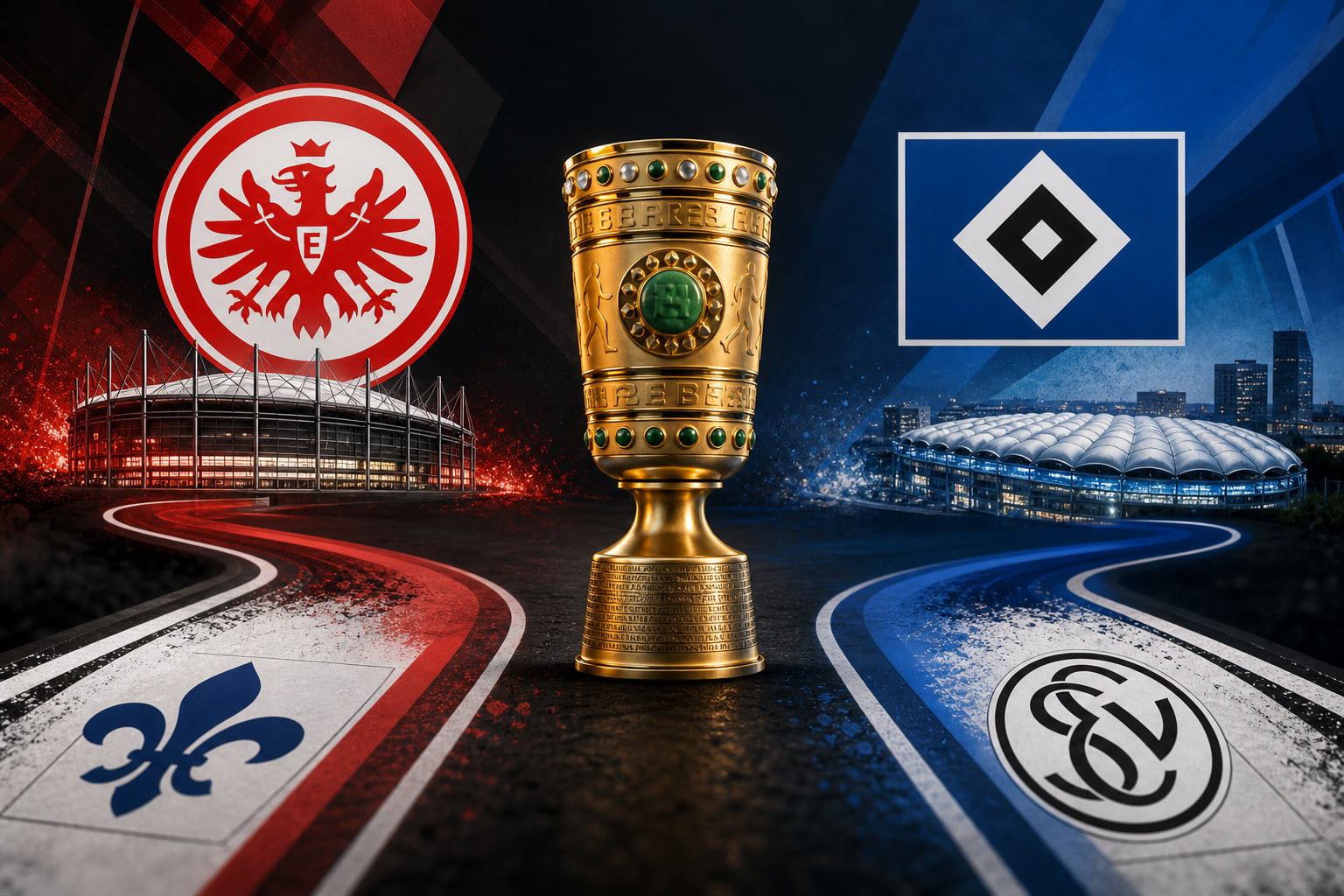 DFB-Pokal: Eintracht Frankfurt zum HSV – Lilien müssen nach Elversberg