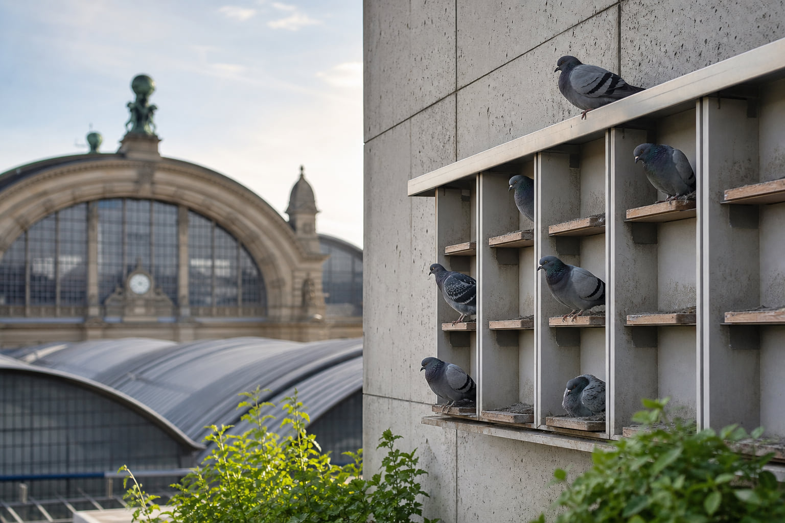 Update: Tauben-Brutwände am Frankfurter Hauptbahnhof – und jetzt wird gezählt!
