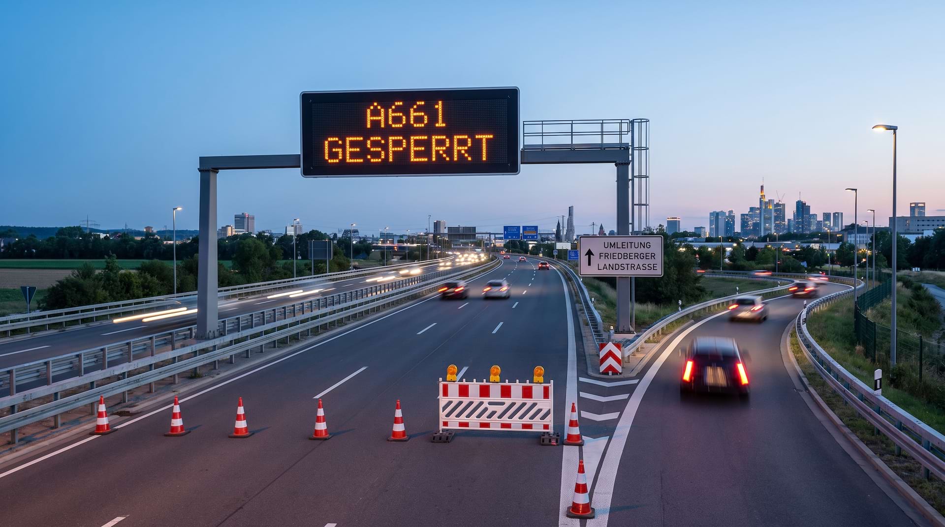A661 gesperrt: Das musst du jetzt wissen, wenn du zur Friedberger Landstraße willst
