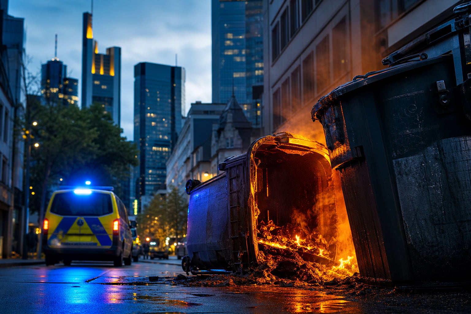 Mülltonnen-Feuer in der Innenstadt: Polizei schnappt mutmaßlichen Brandstifter
