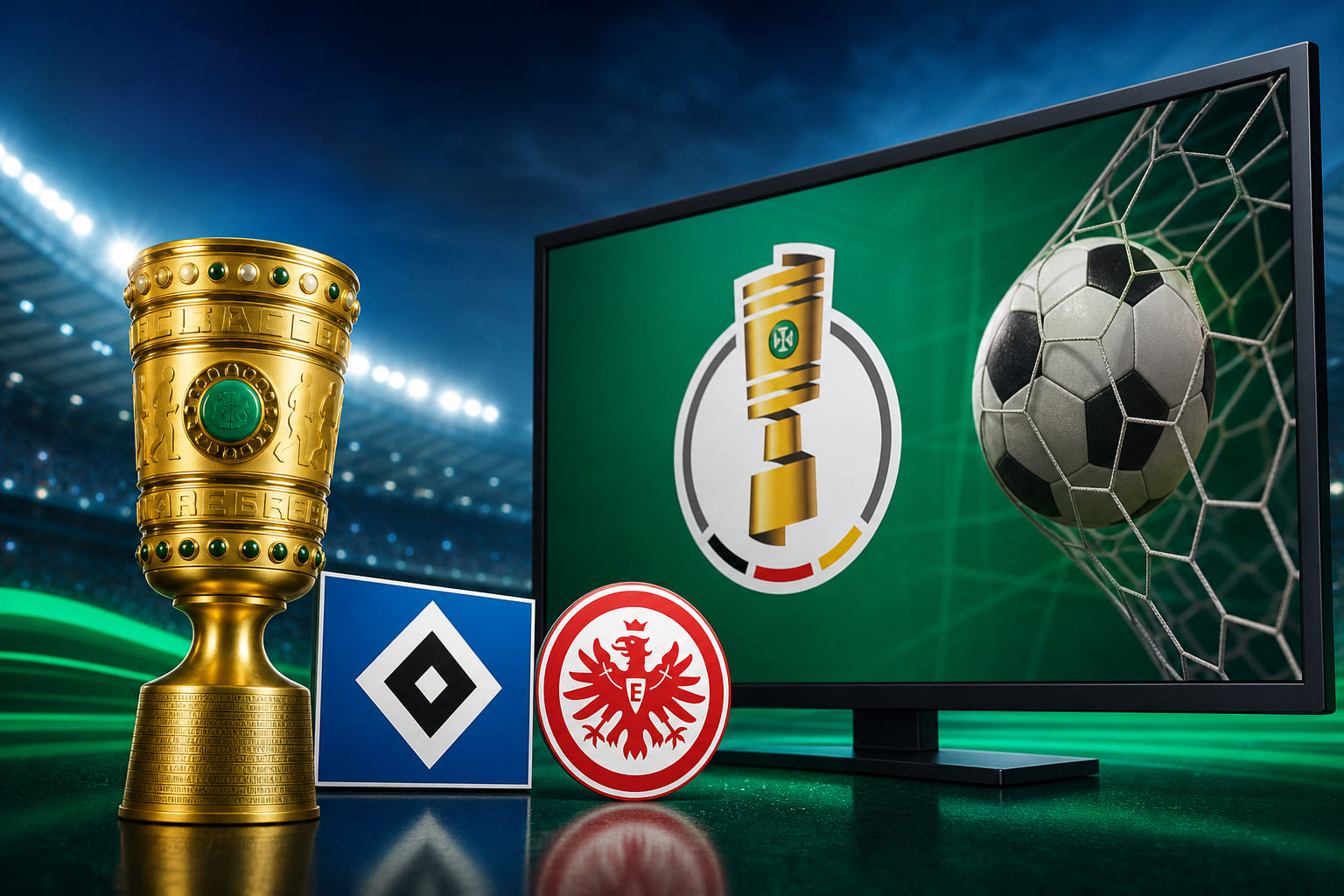 DFB-Pokal, 2. Runde: HSV gegen Eintracht Frankfurt und das Free-TV-Programm im Main-Gebiet