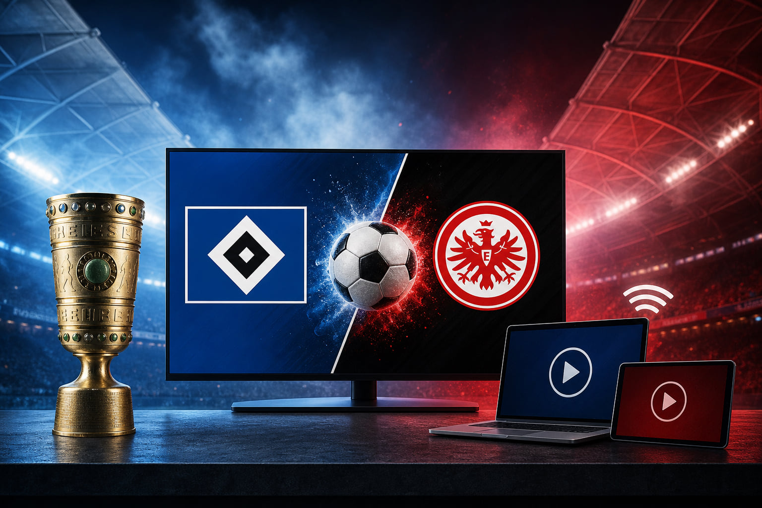 Pokal-Kracher im Norden: HSV gegen Eintracht Frankfurt im Free-TV