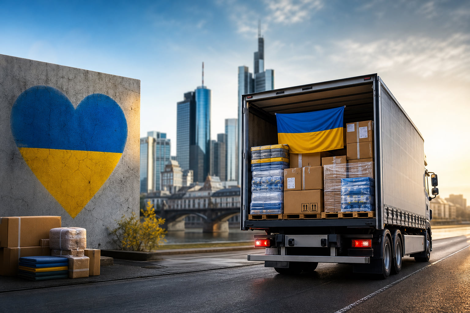 Trotz Brandanschlag: Frankfurter Hilfe für die Ukraine rollt weiter
