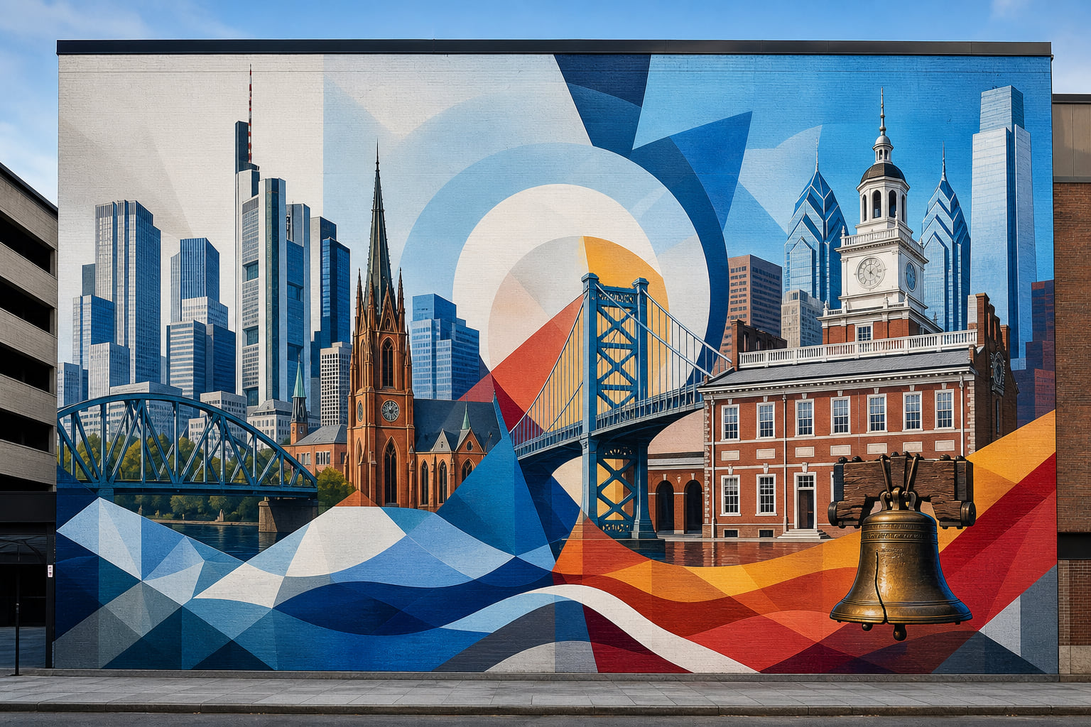 Riesen-Mural feiert Freundschaft zwischen Frankfurt und Philadelphia