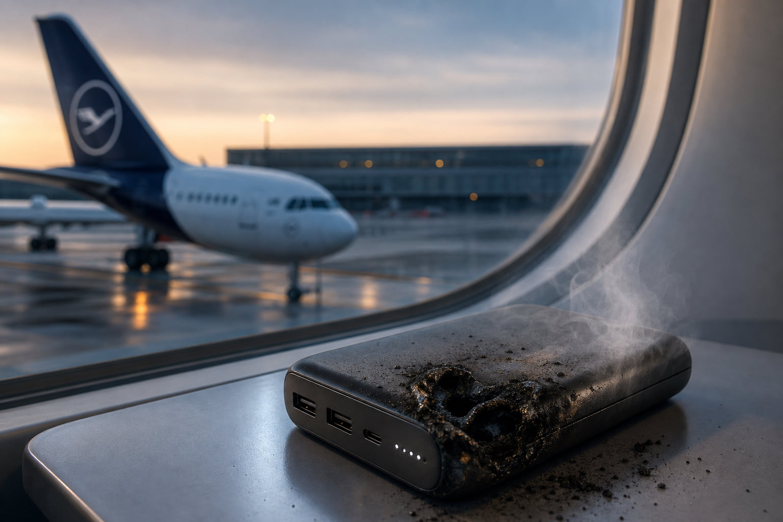Powerbank-Brand an Bord: Lufthansa-Flug ab Frankfurt muss nach Lyon