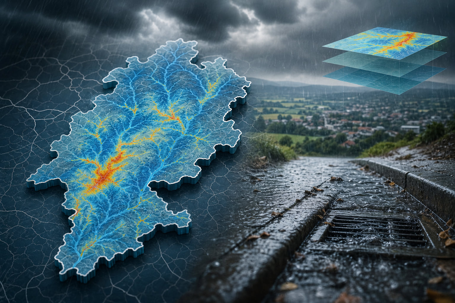 Starkregen-Gefahr in Hessen: Neue Karte zeigt euch, wo's gefährlich wird